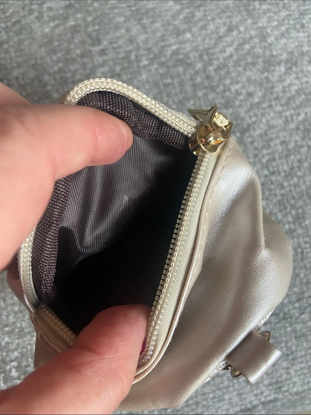 Small Women's Pouch - Light Pink with Gold Accent